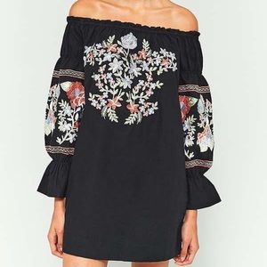 Free People Fleur Du Jour Embroidered Off Shoulder Dress